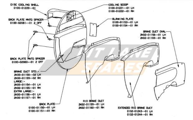 FRONT BRAKE DUCT OPTIONS Diagram